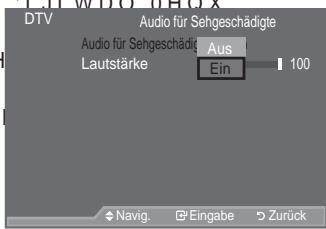 SAMSUNG LE52A559P4F - Auswahlen der Audiobeschreibung - 2