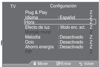SAMSUNG LE52A559P4F - Ajuste y visualización de la hora actual - 1