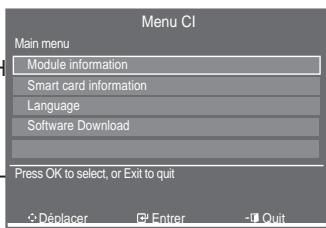 SAMSUNG LE52A559P4F - Sélection du menu CI (interface commune) - 1