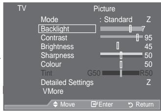 SAMSUNG LE52A559P4F - Adjusting the Custom Picture - 1