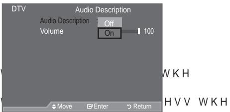 SAMSUNG LE52A559P4F - Selecting the Audio Description - 2