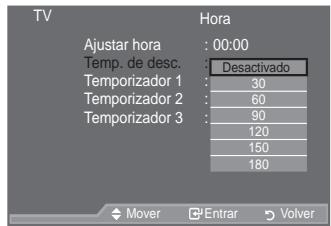 SAMSUNG LE52A559P4F - Ajuste del temporizador de desconexión - 2