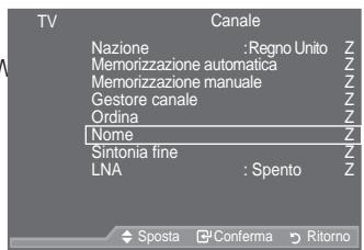SAMSUNG LE52A559P4F - Assegnazione di nomi ai canali - 1