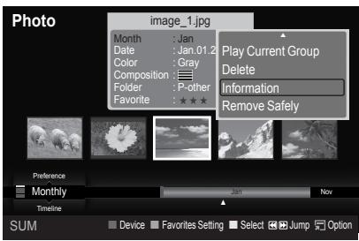 SAMSUNG LE52A568P3M - Viewing the Photo Information - 1