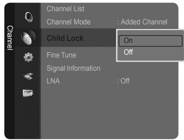 SAMSUNG LE52A568P3M - Activating the Child Lock - 3