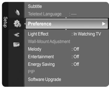 SAMSUNG LE52A568P3M - Selecting a Preference Language - 1
