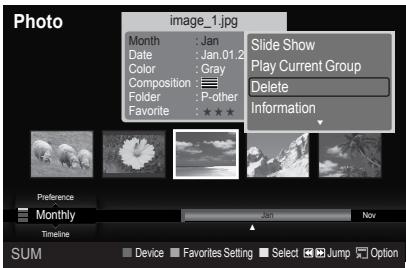 SAMSUNG LE52A568P3M - Deleting the Photo file - 1