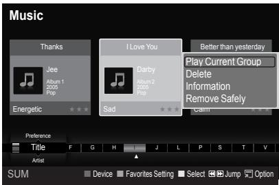 SAMSUNG LE52A568P3M - Playing the music group - 1