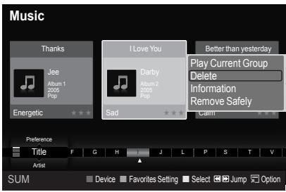 SAMSUNG LE52A568P3M - Deleting the Music file - 1