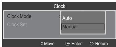 SAMSUNG LE52A568P3M - Option 1: Setting the Clock Manually - 3