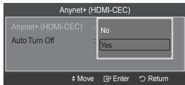 SAMSUNG LE52A568P3M - Setting an Anynet+ Device to turn Off Automatically when the TV is Turned Off - 1