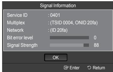 SAMSUNG LE52A568P3M - Checking the Digital-Signal Information - 2