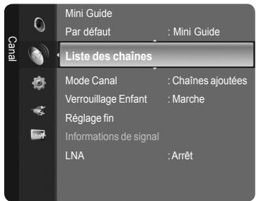 SAMSUNG LE52A568P3M - Utilisation des boutons de couleur de la télécommande dans la liste des chaînes - 2