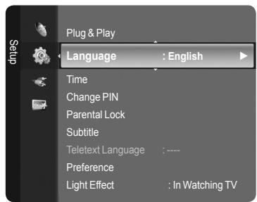 SAMSUNG LE52A568P3M - Selecting a Menu Language - 1
