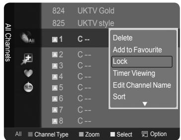 SAMSUNG LE52A568P3M - Locking channels - 1
