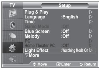 SAMSUNG LE52M87BD - Setting the Light Effect (LE40N8 LE46N8) - 1