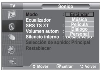 SAMSUNG LE52M87BD - Puede selectionar un tipo de efecto de sonido especial que se usa cuando se visualice una emisión concreta. - 2