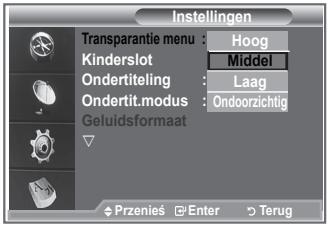SAMSUNG LE52M87BD - U kunt de transparantie van het menu instellen. - 1