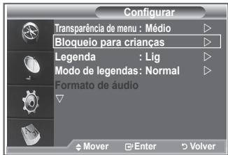 SAMSUNG LE52M87BD - Configurar obloqueio para crianças - 1