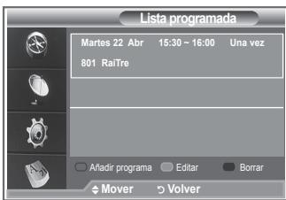SAMSUNG LE52M87BD - Uso de la lista programada - 3