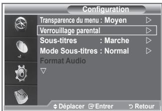 SAMSUNG LE52M87BD - Configuration du contrôle parental - 1