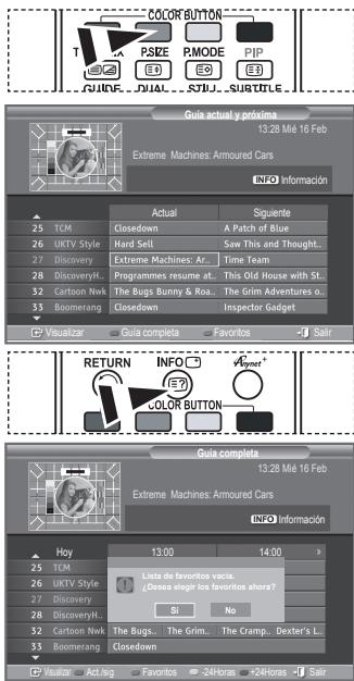 SAMSUNG LE52M87BD - En el menu EPG puede ver todos los canales o solo los favoritos. - 1