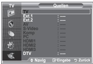 SAMSUNG LE52M87BD - Sie können zwischen den an den Eingangsbuchsen des Fernsehgerats angeschlossenen externen Quellen auswahlen. - 2