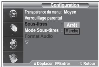 SAMSUNG LE52M87BD - Configuration des sous-titres - 1