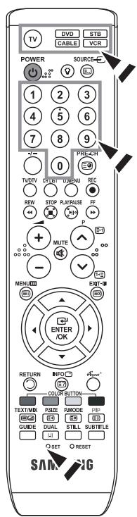SAMSUNG LE52M87BD - Nastavitev daljinskega upravljalnika - 1