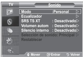 SAMSUNG LE52M87BD - Puede selectionar un tipo de efecto de sonido especial que se usa cuando se visualice una emisión concreta. - 1