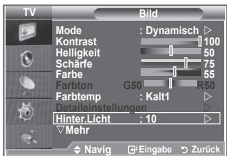 SAMSUNG LE52M87BD - Sie können die Bildschirmhelligkeit durch Einregeln der LCD-Hintergrundhelligkeit anpassen. (0~10) - 1