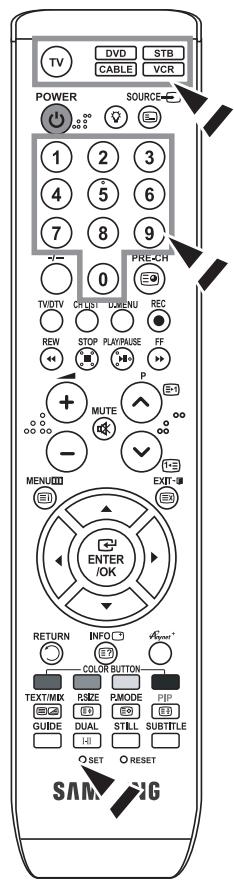 SAMSUNG LE52M87BD - De afstandsbediening instellen - 1