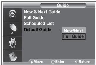 SAMSUNG LE52M87BD - Setting the Default Guide - 1