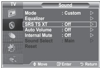 SAMSUNG LE52M87BD - Setting the TruSurround XT (SRS TS XT) - 1