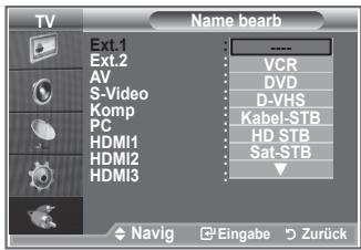 SAMSUNG LE52M87BD - Vergeben Sie für die an die Eingangsbuchsen angeschlossenen Geräte Namen, um die Auswahl der Signalquelle zu vereinfachen. - 2