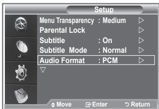 SAMSUNG LE52M87BD - Selecting the Audio Format - 1
