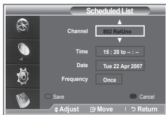 SAMSUNG LE52M87BD - Using the Scheduled List - 5