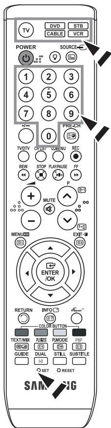 SAMSUNG LE52M87BD - Configuración del mando a distancia - 1