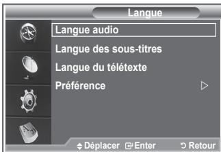 SAMSUNG LE52M87BD - Affiche les informations relatives à la langue pour le flux d'entrée. - 1
