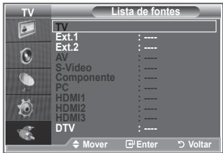 SAMSUNG LE52M87BD - Pode fazer uma selecao das fontes externas ligadas às tomadas de entrada do televisor. - 4