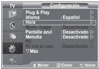SAMSUNG LE52M87BD - Ajuste y visualización de la hora actual - 3