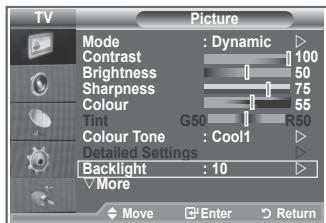 SAMSUNG LE52M87BD - You can adjust the screen brightness by adjusting the LCD backlight brightness. (0~10) - 1