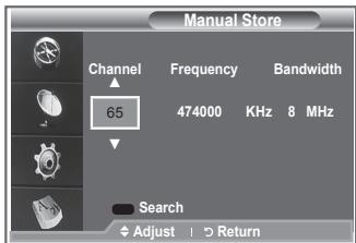 SAMSUNG LE52M87BD - Updating the Channel List Manually - 1
