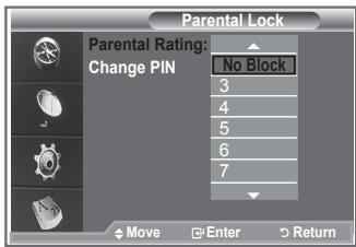 SAMSUNG LE52M87BD - Setting up the Parental Lock - 3