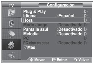 SAMSUNG LE52M87BD - Ajuste y visualización de la hora actual - 1