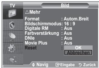 SAMSUNG LE52M87BD - Sie können die Einstellungen auf die werkseitig festgelegten Standardbildeinstellungen zurücksetzen. - 2