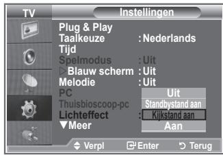 SAMSUNG LE52M87BD - De functie Lichteffect instellen (LE40N8, LE46N8) - 2