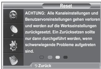 SAMSUNG LE52M87BD - Sie können alle gespeicherten Werte wieder auf die Ausgangswerte zurücksetzen. - 2