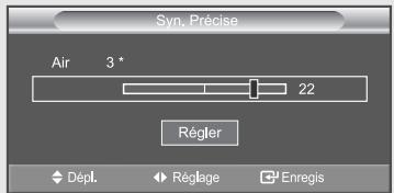 Syn. Précise Air 3 * 22 Régler Dépl. Réglage Enregis