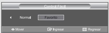 Control Fácil Normal Favorito Mover Ingresar Regresar